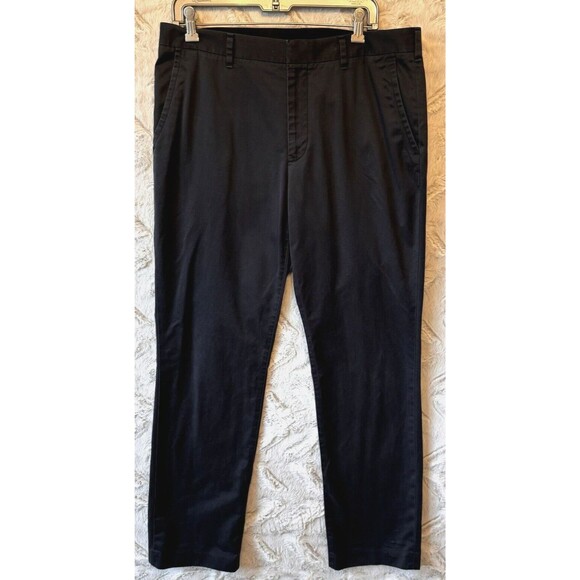 Bonobos Pants Mens 34 x 32 Black Hook‎ Eye Tuesday Chino Flat Front Straight Leg - Picture 1 of 13